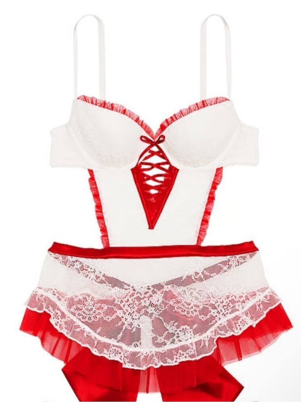 New! Victoria's Secret Very Sexy Lightly Lined Lace Apron Lingerie 34259
